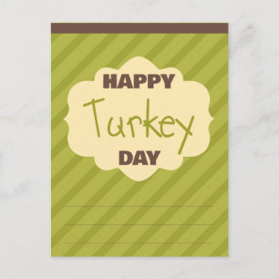 Cartão Postal De Festividades Chic Happy Turkey Day
