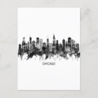 Chicago Illinois Skyline BW