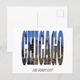 Cartão Postal De Festividades Chicago Skyline