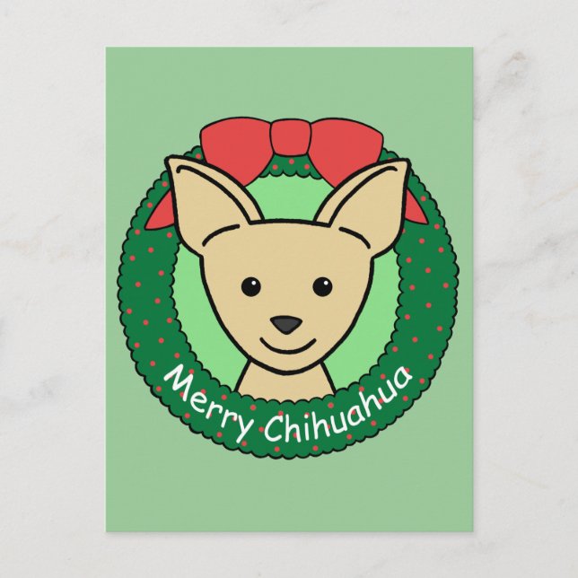 Cartão Postal De Festividades Chihuahua Christmas (Frente)