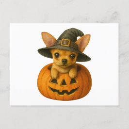 Cartão Postal De Festividades Chihuahua em Pumpkin