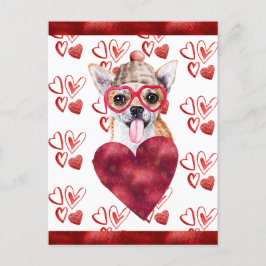 Cartão Postal De Festividades Chihuahua Hearts Dog Lover Namorados Gift