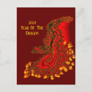 Cartão Postal De Festividades China Dragon, 2024 Ano Do Dragão