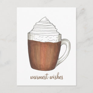 Cartão Postal De Festividades Chocolate Quente Cacau Votos de Natal Cartão Posta