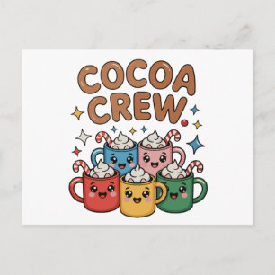 Cartão Postal De Festividades Chocolate Quente Cocoa Crew Kawaii Natal Xmas
