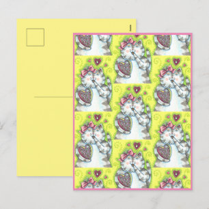 CARTÃO POSTAL DE FESTIVIDADES CHOCOLATES DO ADMIRER SECRETO DE KITTEN, NAMORADOS