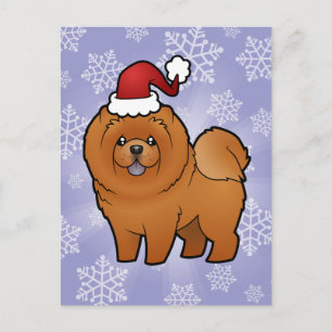 Cartão Postal De Festividades Chow Chow de Natal