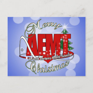 Cartão Postal De Festividades CHRISTMAS AEMT Advanced Emergency Medical Tech