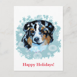 CARTÃO POSTAL DE FESTIVIDADES CHRISTMAS AUSTRALIAN SHEPHERD