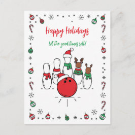 Cartão Postal De Festividades Christmas Bowling Holiday Greeting Cards