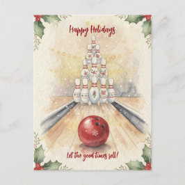Cartão Postal De Festividades Christmas Bowling Holiday Greeting Cards