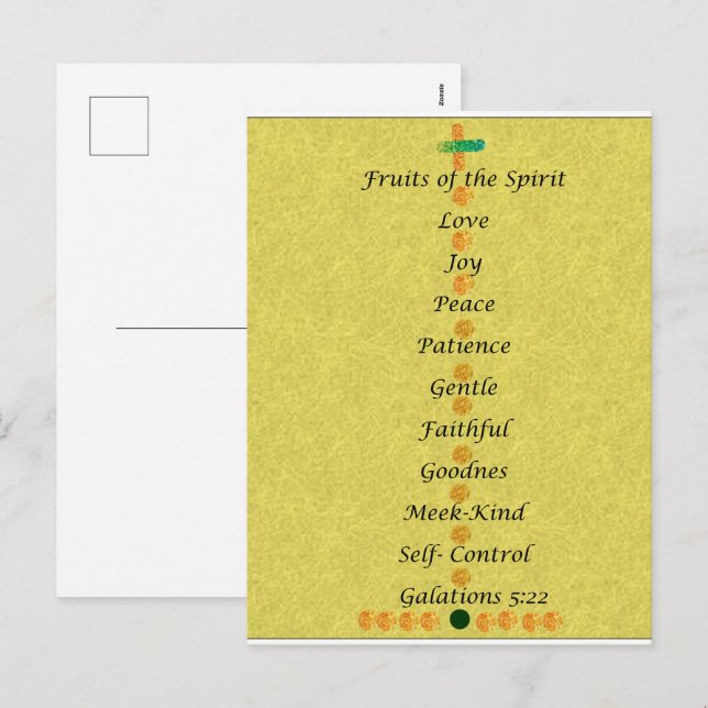 Cartão Postal De Festividades Christmas card- fruits of the spirit (Frente/Verso)