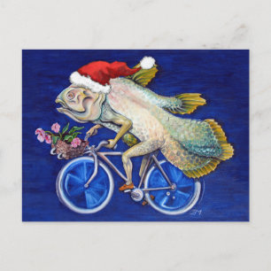 Cartão Postal De Festividades Christmas Coelacanth
