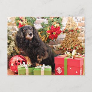 Cartão Postal De Festividades Christmas - Dachshund - Zoey