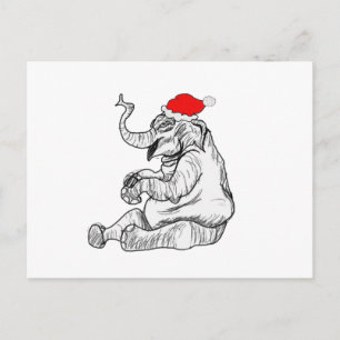Cartão Postal De Festividades Christmas Elephant