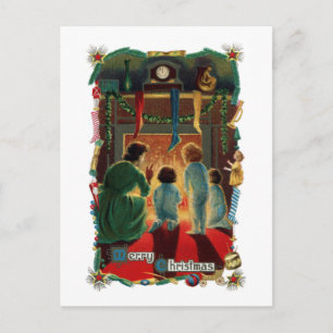 Cartão Postal De Festividades Christmas Eve By the Fire
