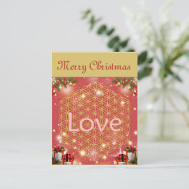 Cartão Postal De Festividades Christmas flower of life gift love 