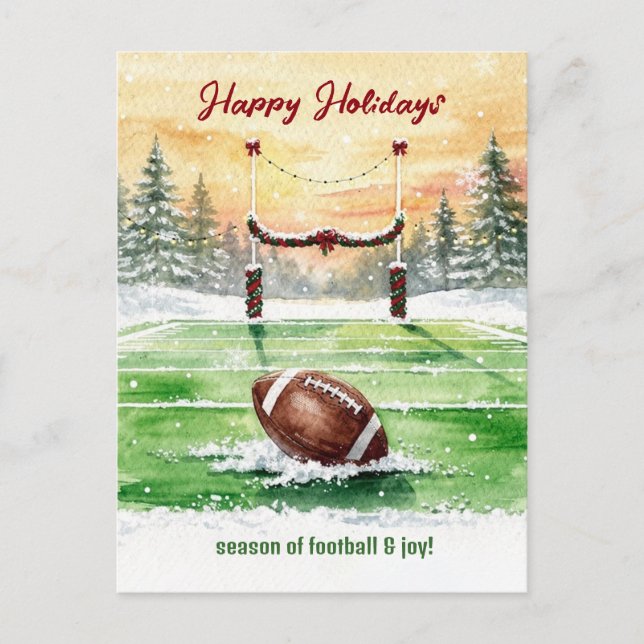 Cartão Postal De Festividades Christmas Football Holiday Greeting Cards (Frente)
