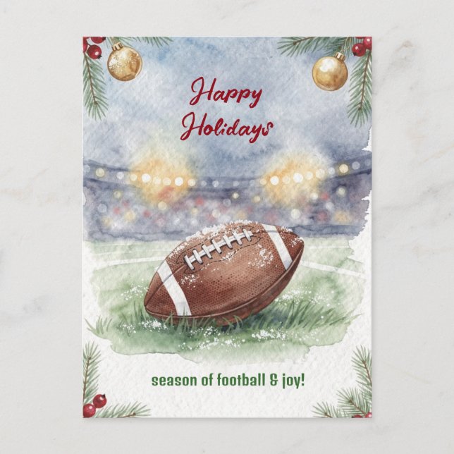 Cartão Postal De Festividades Christmas Football Holiday Greeting Cards (Frente)