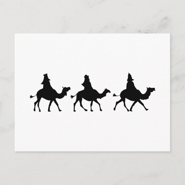 Cartão Postal De Festividades Christmas Magi Silhouette (Frente)