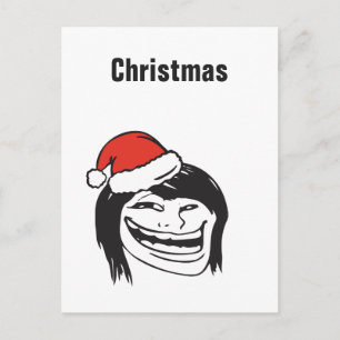 Cartão Postal De Festividades Christmas Memes Woman Troll Custom text EDITABLE