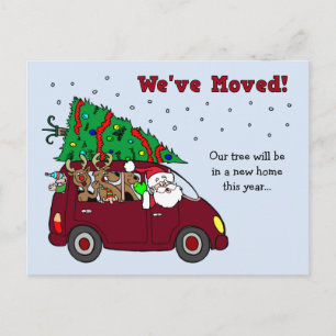 Cartão Postal De Festividades Christmas Moving Announcement postcards