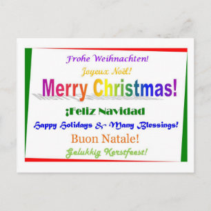 Cartão Postal De Festividades Christmas - Multilingual