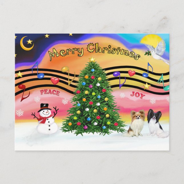 Cartão Postal De Festividades Christmas Music 2 - Papillons (dois) (Frente)