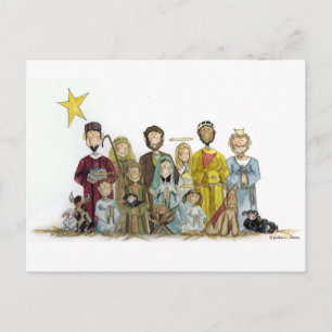 Cartão Postal De Festividades Christmas Nativity