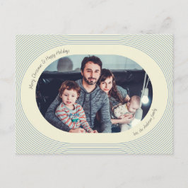 Cartão Postal De Festividades Christmas Photocard Playful Design Oval Photo