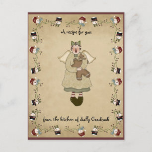 Cartão Postal De Festividades Christmas recipe cards postcard