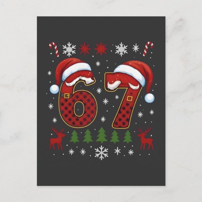 Cartão Postal De Festividades Christmas Six Seven 67 Santa Xmas Gen Alpha (Frente)