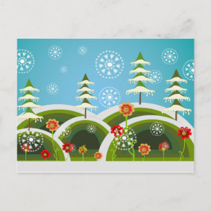 Cartão Postal De Festividades Christmas Snowfall