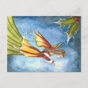 Cartão Postal De Festividades Christmas Spirit Fairy Postcard
