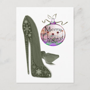 Cartão Postal De Festividades Christmas Stiletto and Bauble Art Gifts