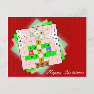 Cartão Postal De Festividades Christmas Tree - Christmas Sudoku