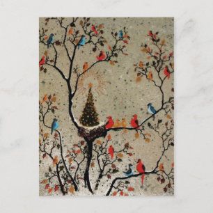 Cartão Postal De Festividades Christmas Tree Nest ~ Postcard PHOTO INSERT