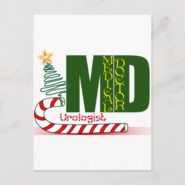 CARTÃO POSTAL DE FESTIVIDADES CHRISTMAS UROLOGIST - MÉDICO - MD (Frente)