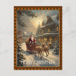 Cartão Postal De Festividades Christmas Vintage Santa Custom Photo Classic Gift
