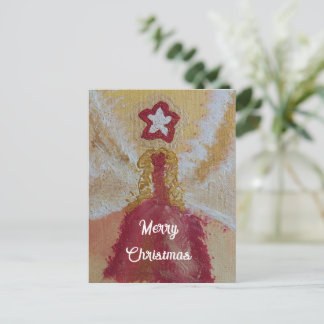 Cartão Postal De Festividades Christmasangel gift love feiertagspostkarte