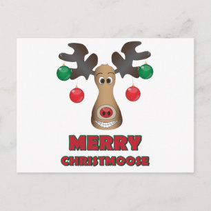 Cartão Postal De Festividades Christmoose alegre!