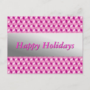 Cartão Postal De Festividades Chrome 3-d boxes - fuchsia pink