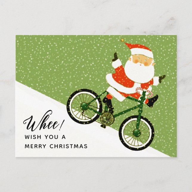 Cartão Postal De Festividades Ciclismo de Natal criativo (Frente)