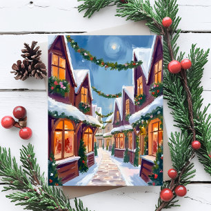 Cartão Postal De Festividades Cidade Alegre Natal Aquarela