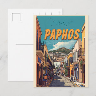 Cartão Postal De Festividades Cidade de Pafos, Chipre lembrança turística