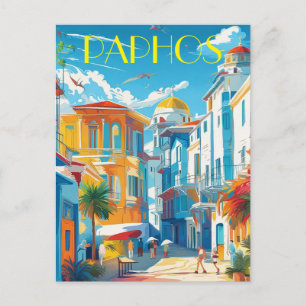 Cartão Postal De Festividades Cidade de Paphos, souvenir de turnê de Chipre