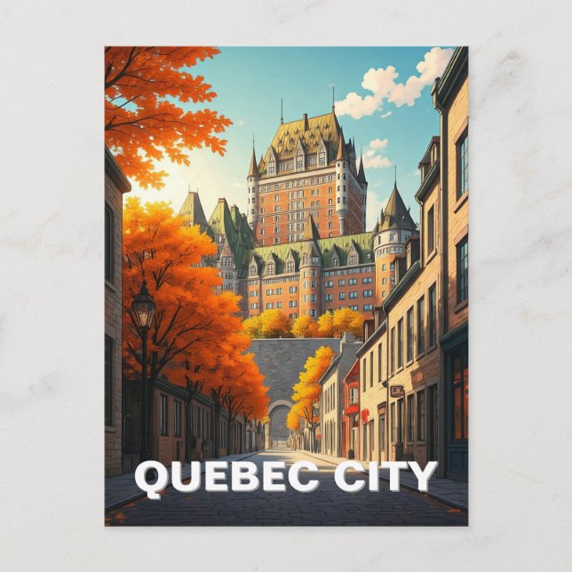 Cartão Postal De Festividades Cidade de Quebec (Frente)
