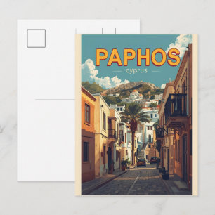 Cartão Postal De Festividades Cidade velha de Pafos - lembrança de viagem de Chi
