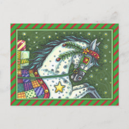Cartão Postal De Festividades Cinza DE UM CAVALO ABERTO, COLORIDO