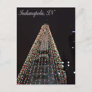 Cartão Postal De Festividades Círculo de Indianapolis do Natal da árvore das
